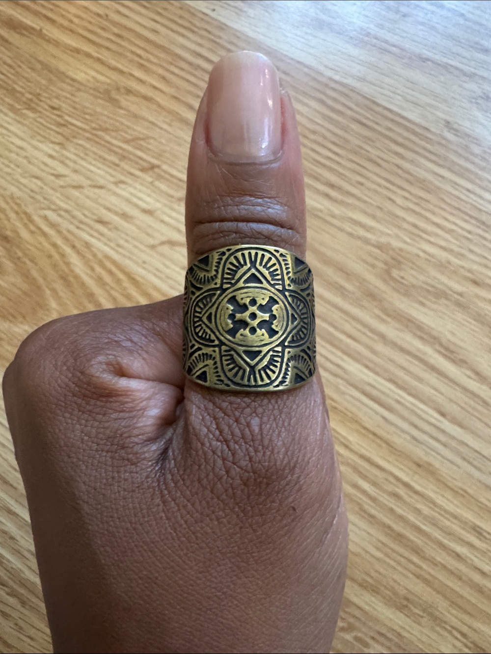 Brass Statement Thumb Ring - Stretch Band ✨